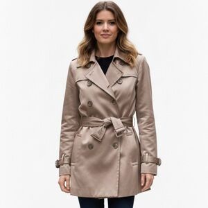 BURTON BY LONDON TAN  DOUBLE BREAST MID LENGHT TRENCH SIZE 40